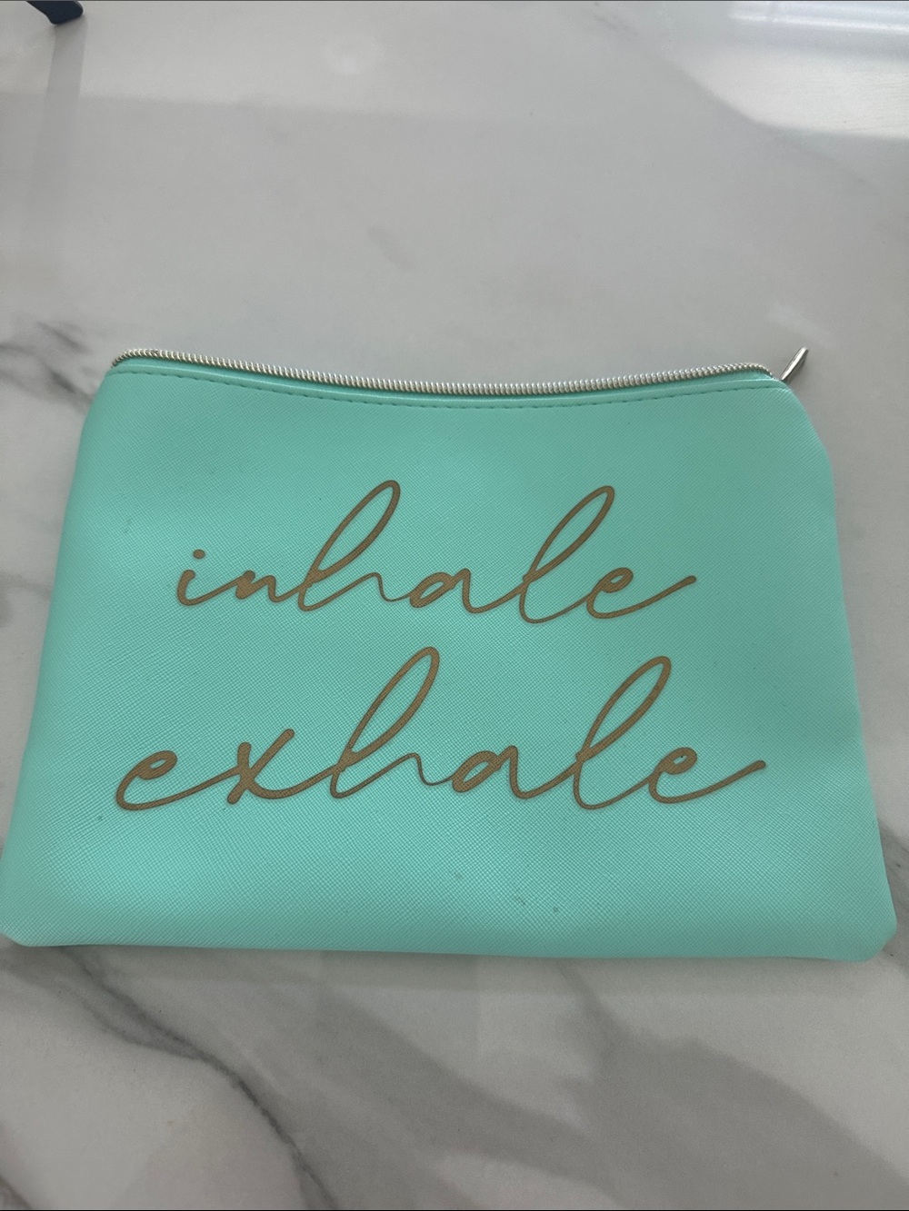 Inhale Exhale Mint Cosmetic Pouch